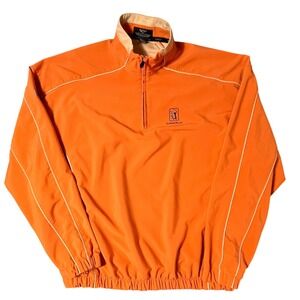 Straight Down Performance Golf‎ Jacket Orange Quarter Zip Men's XL TPC Summerlin